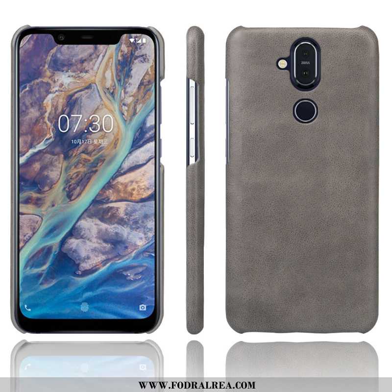 Skal Nokia 8.1 Läder Röd, Fodral Nokia 8.1 Skydd Kvalitet Röd