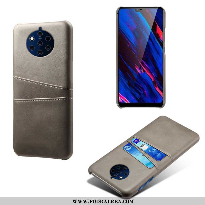 Skal Nokia 9 Pureview Läder Kvalitet Pu, Fodral Nokia 9 Pureview Mobil Telefon Fallskydd Grå