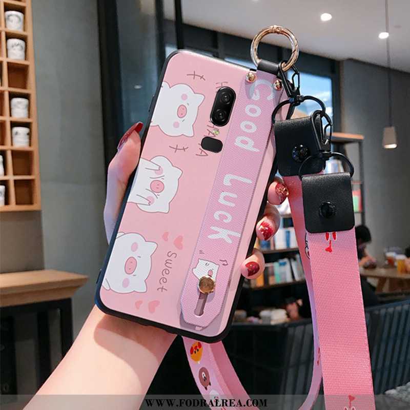 Skal Oneplus 6 Silikon Fallskydd, Fodral Oneplus 6 Skydd Tecknat Rosa