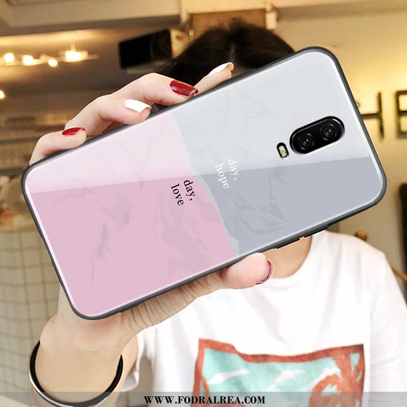 Skal Oneplus 6t Silikon Spegel Glas, Fodral Oneplus 6t Skydd Rosa