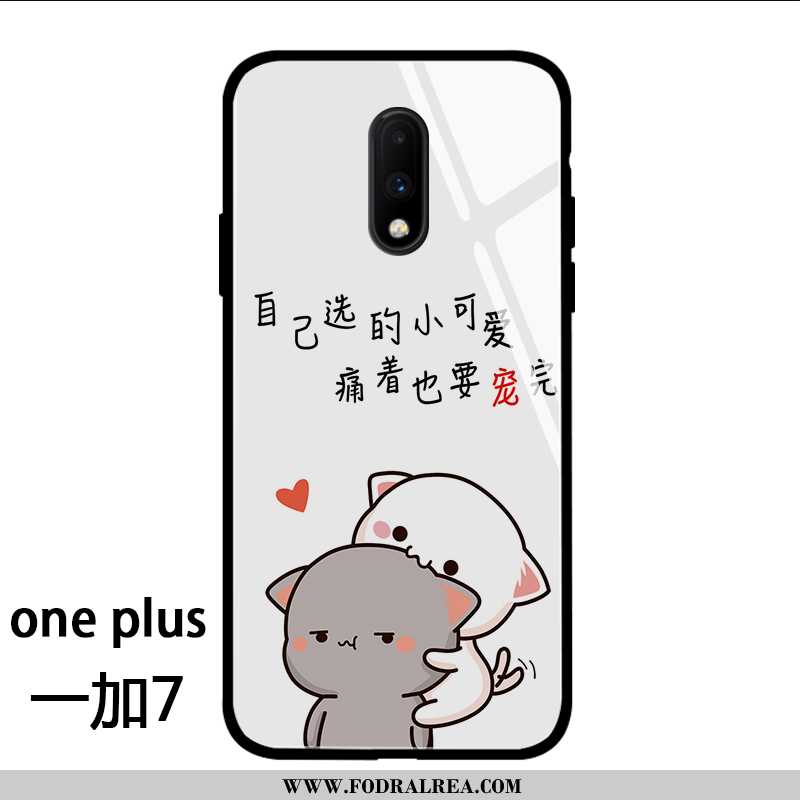 Skal Oneplus 7 Glas Trend Kreativa, Fodral Oneplus 7 Personlighet Mobil Telefon Vita