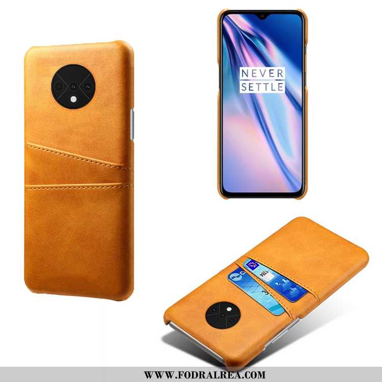 Skal Oneplus 7t Personlighet Ny Skal, Fodral Oneplus 7t Läder Mobil Telefon Gul