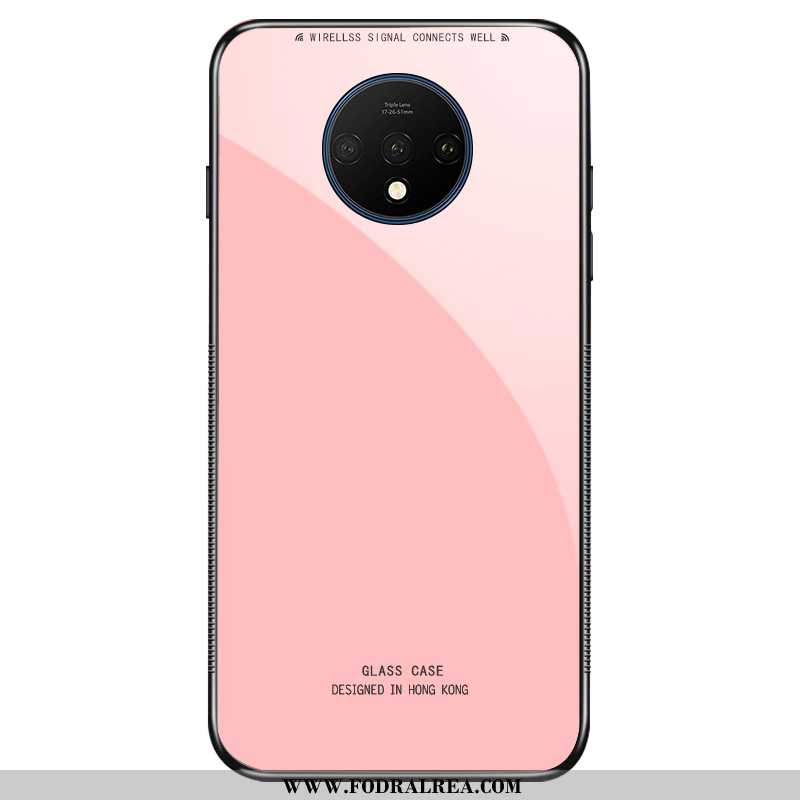 Skal Oneplus 7t Skärmskydd Film Härdning Enkel, Fodral Oneplus 7t Skydd Mobil Telefon Rosa