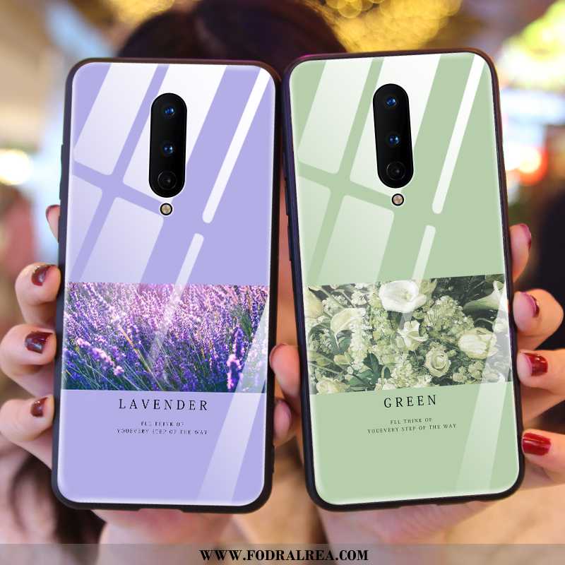 Skal Oneplus 8 Glas Fodral Silikon, Oneplus 8 Kreativa Blommor Lila