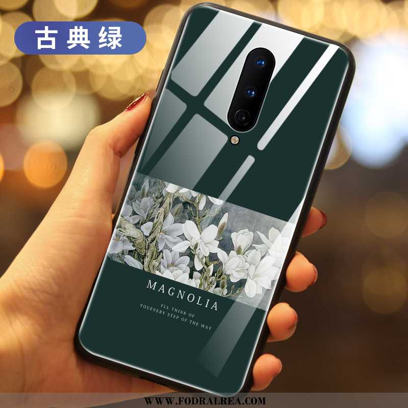 Skal Oneplus 8 Glas Fodral Silikon, Oneplus 8 Kreativa Blommor Lila