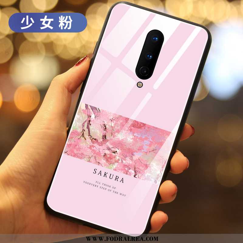 Skal Oneplus 8 Glas Fodral Silikon, Oneplus 8 Kreativa Blommor Lila