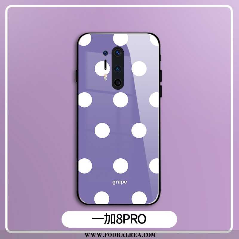 Skal Oneplus 8 Pro Glas Silikon Ljus, Fodral Oneplus 8 Pro Mode Polka Dot Lila