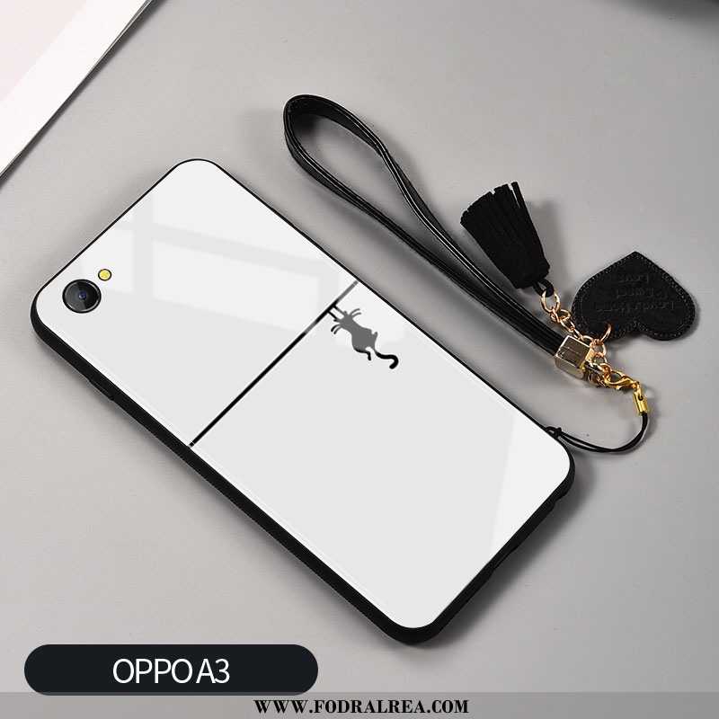 Skal Oppo A3 Glas Mobil Telefon, Fodral Oppo A3 Kreativa Silikon Svarta