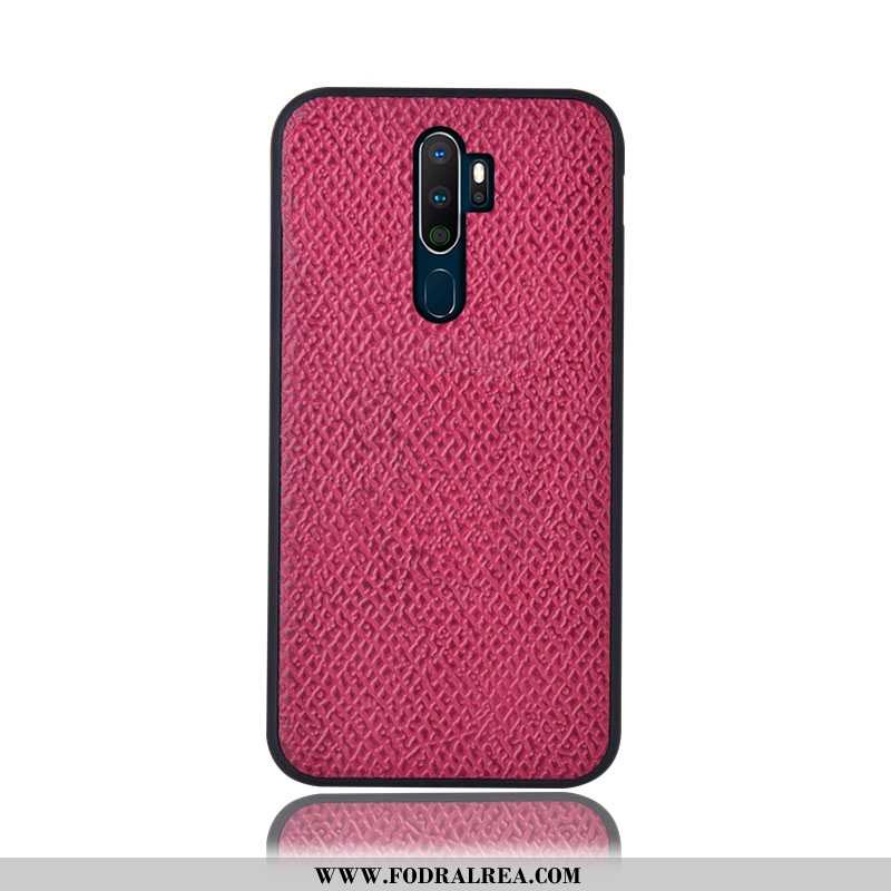 Skal Oppo A5 2020 Skydd Fodral Skal, Oppo A5 2020 Äkta Läder Mesh Rosa