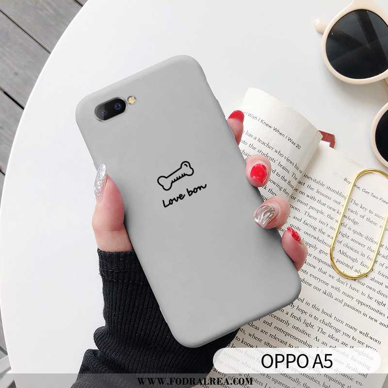 Skal Oppo A5 Vacker Katt Grå, Fodral Oppo A5 Trend Silikon Grå