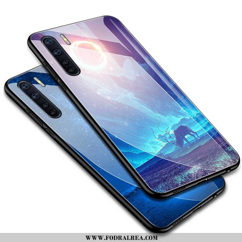 Skal Oppo A91 Glas Kreativa Spegel, Fodral Oppo A91 Personlighet Skydd Lila