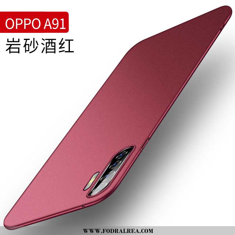 Skal Oppo A91 Silikon Fodral Svart, Oppo A91 Skydd Nubuck Röd