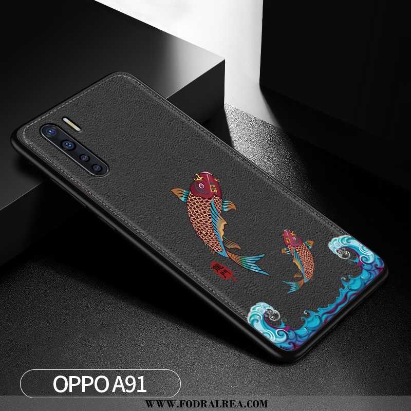 Skal Oppo A91 Skydd Lättnad Kreativa, Fodral Oppo A91 Personlighet Mobil Telefon Mörkblå