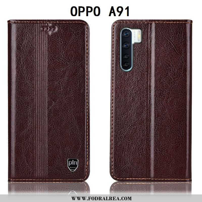 Skal Oppo A91 Skydd Mobil Telefon Täcka, Fodral Oppo A91 Läderfodral All Inclusive Bruna