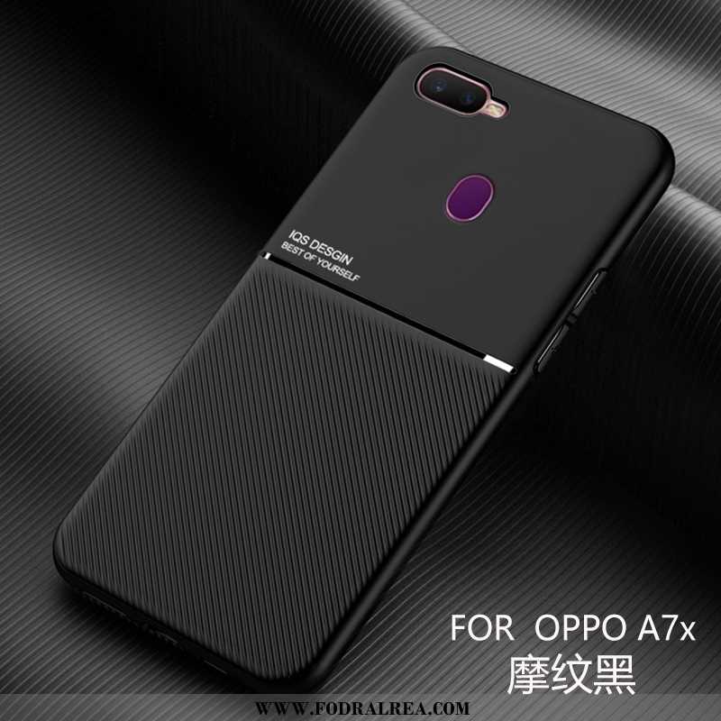 Skal Oppo Ax7 Läder Tunn Super, Fodral Oppo Ax7 Mönster Svart Svarta