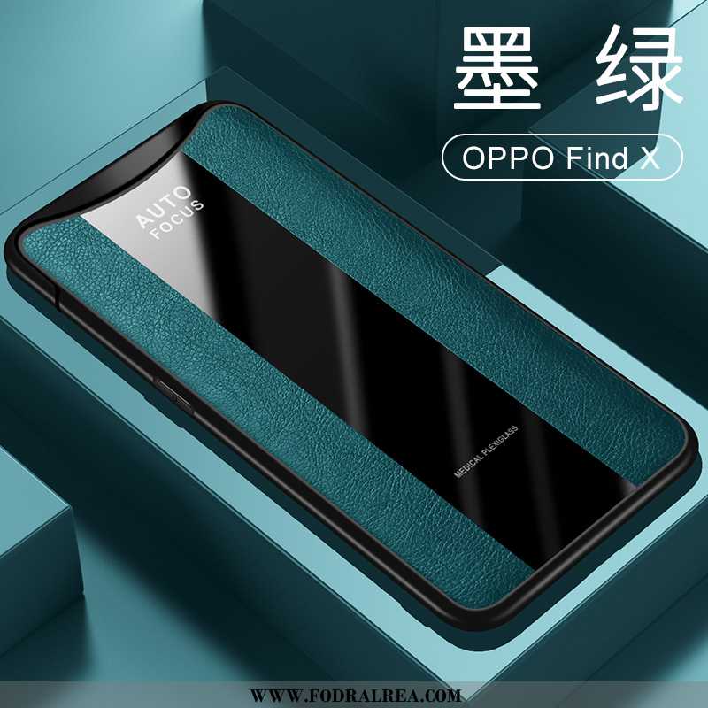 Skal Oppo Find X Läderfodral Bil Skal, Fodral Oppo Find X Skydd Svart Svarta