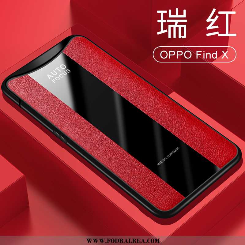 Skal Oppo Find X Läderfodral Bil Skal, Fodral Oppo Find X Skydd Svart Svarta