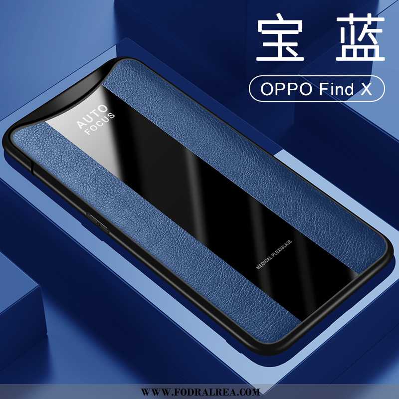 Skal Oppo Find X Läderfodral Bil Skal, Fodral Oppo Find X Skydd Svart Svarta