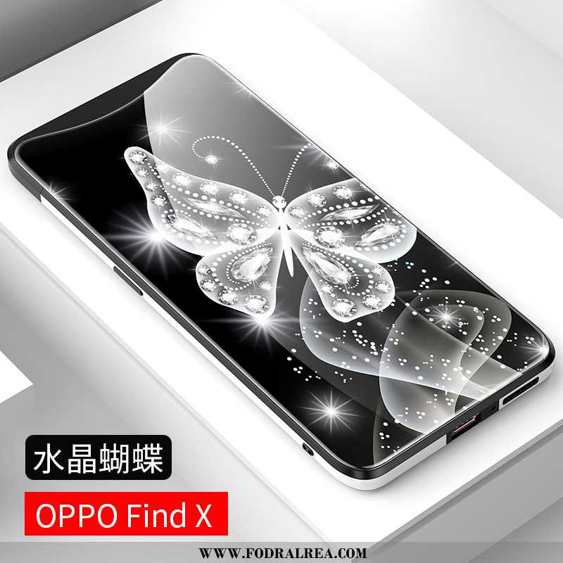 Skal Oppo Find X Mode Glas Kreativa, Fodral Oppo Find X Personlighet Mobil Telefon Blå