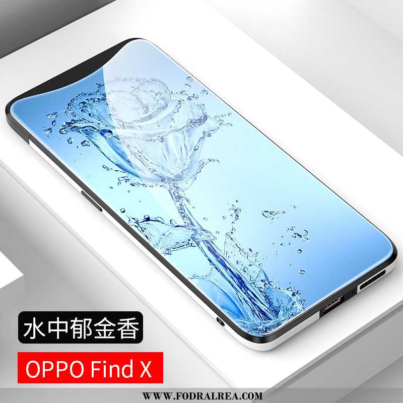 Skal Oppo Find X Mode Glas Kreativa, Fodral Oppo Find X Personlighet Mobil Telefon Blå