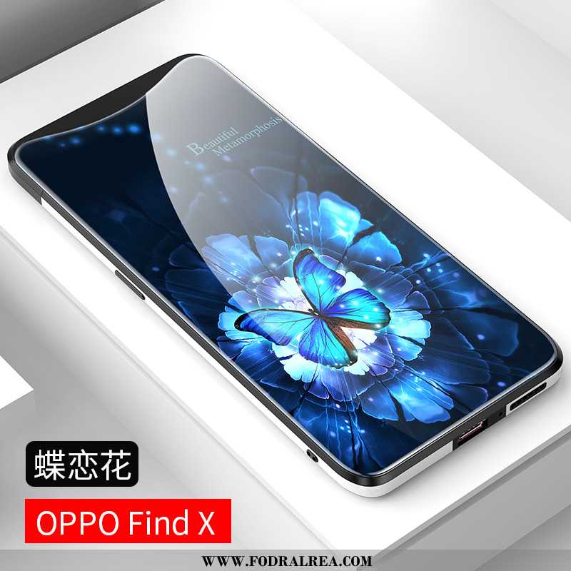 Skal Oppo Find X Mode Glas Kreativa, Fodral Oppo Find X Personlighet Mobil Telefon Blå