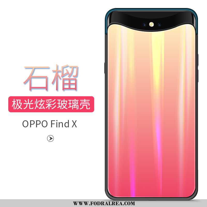 Skal Oppo Find X Trend Röd Gradient, Fodral Oppo Find X Glas Mobil Telefon