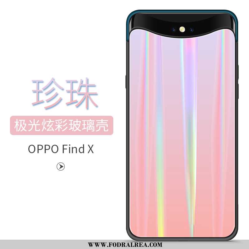 Skal Oppo Find X Trend Röd Gradient, Fodral Oppo Find X Glas Mobil Telefon