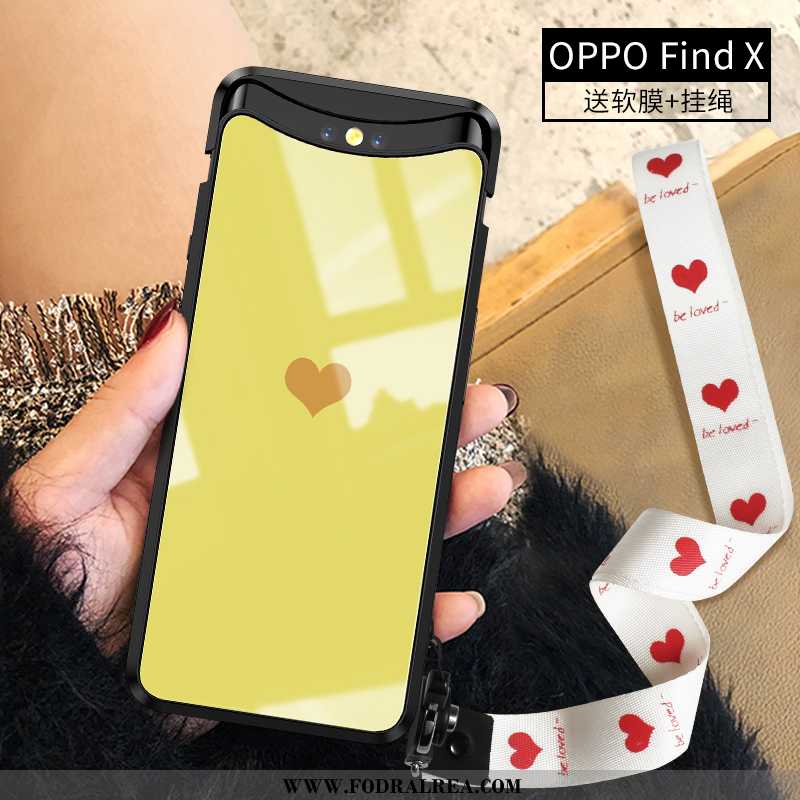 Skal Oppo Find X Tunn Personlighet All Inclusive, Fodral Oppo Find X Skydd Enkel Gul