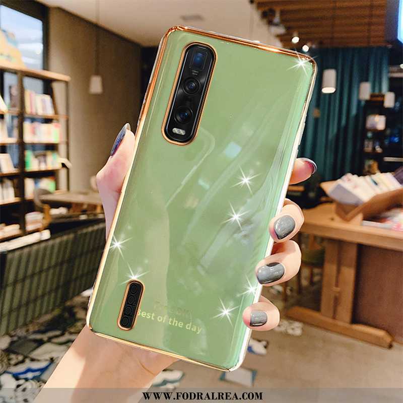 Skal Oppo Find X2 Pro Skydd Net Red Mobil Telefon, Fodral Oppo Find X2 Pro Lyxiga Plating Grön