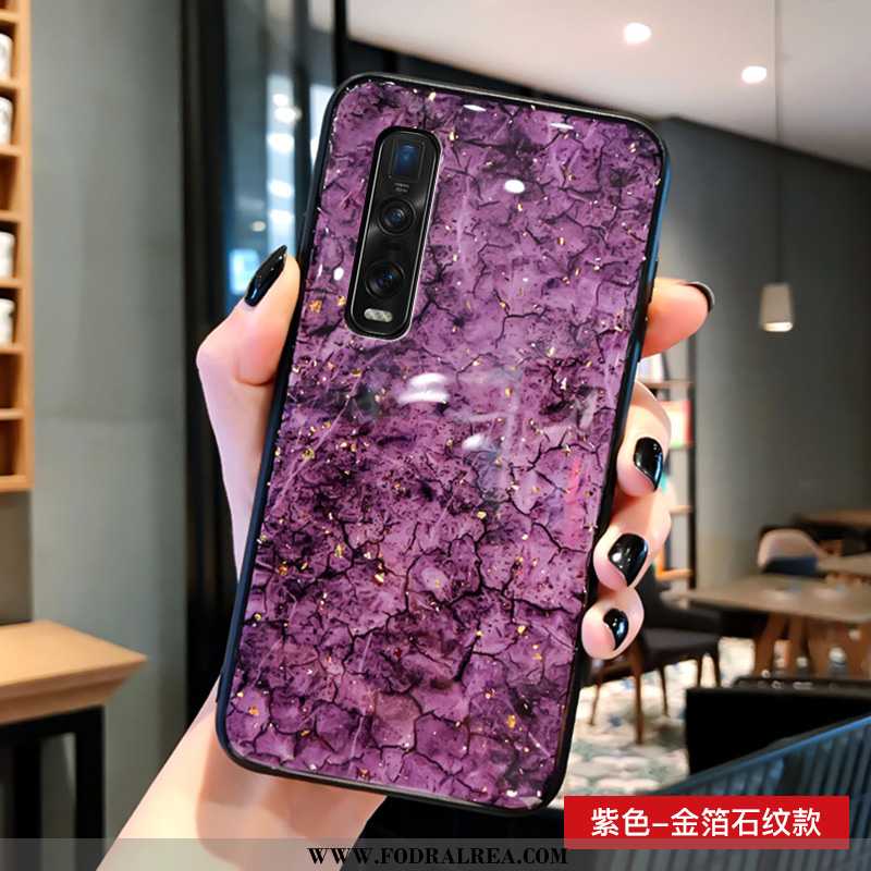 Skal Oppo Find X2 Pro Trend Glas Silikon, Fodral Oppo Find X2 Pro Mjuk Fallskydd Lila