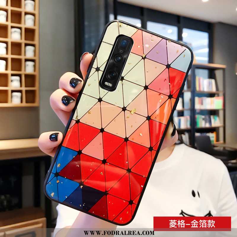 Skal Oppo Find X2 Pro Trend Glas Silikon, Fodral Oppo Find X2 Pro Mjuk Fallskydd Lila