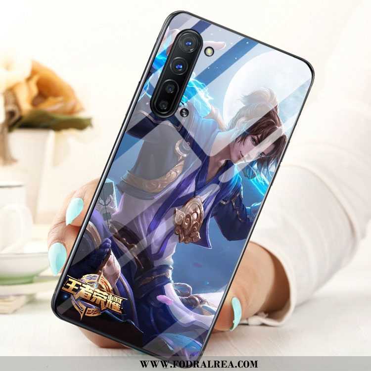 Skal Oppo Reno 3 Glas Mobil Telefon, Fodral Oppo Reno 3 Blå