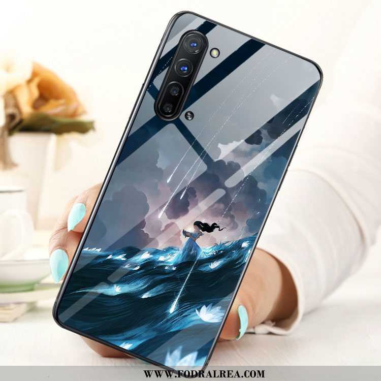 Skal Oppo Reno 3 Glas Mobil Telefon, Fodral Oppo Reno 3 Blå