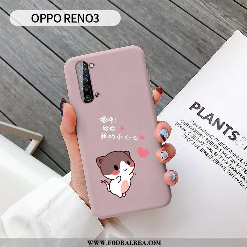 Skal Oppo Reno 3 Personlighet Liten Katt, Fodral Oppo Reno 3 Kreativa Mobil Telefon Rosa