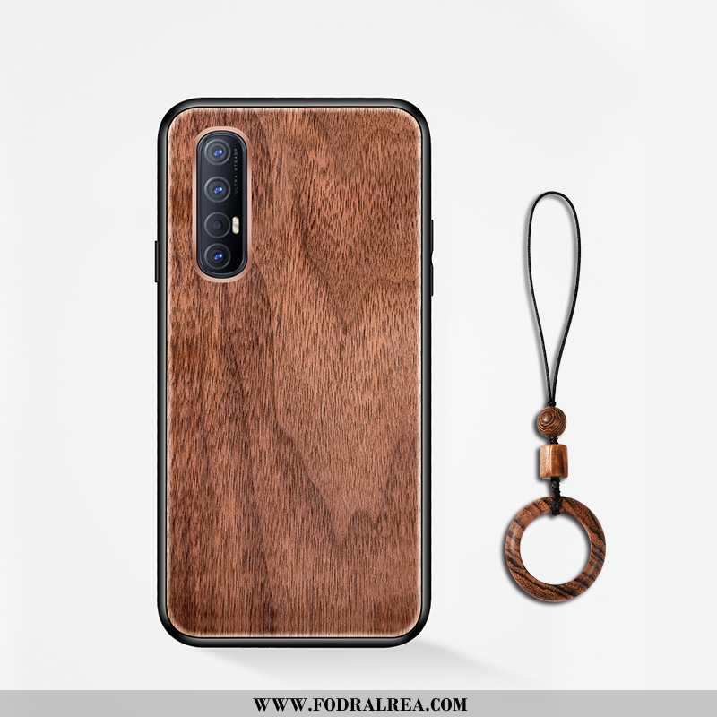 Skal Oppo Reno 3 Pro Nubuck Glidskydds Skydd, Fodral Oppo Reno 3 Pro Wood Fallskydd Brun