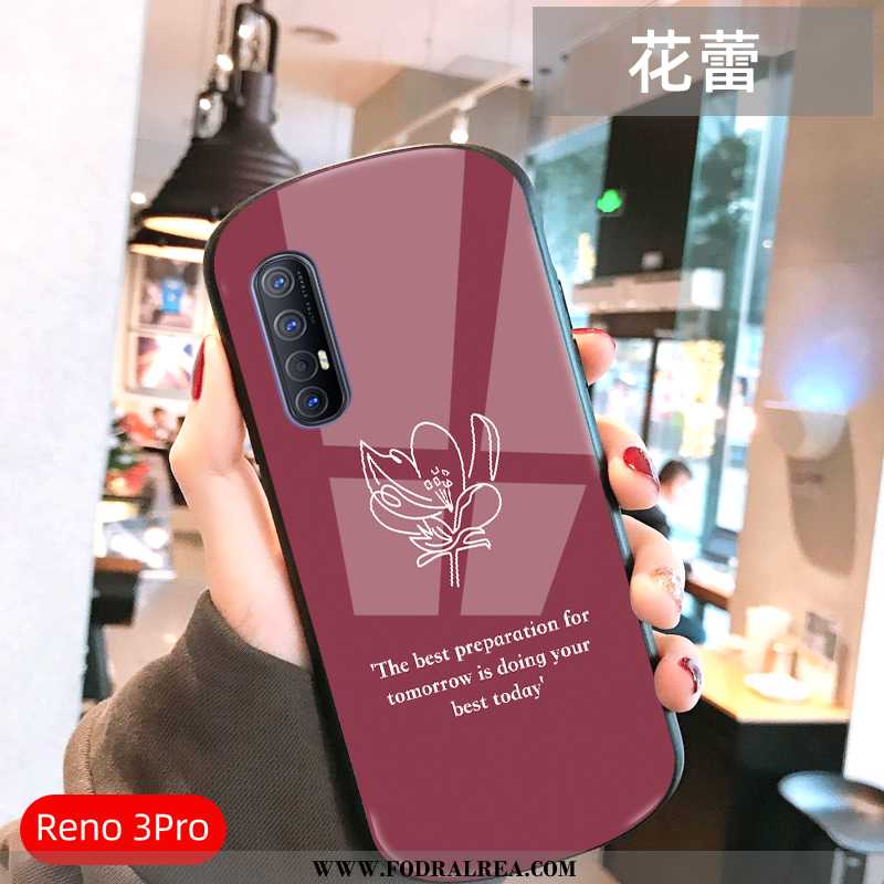 Skal Oppo Reno 3 Pro Super Båge Net Red, Fodral Oppo Reno 3 Pro Tunn Glas Grön