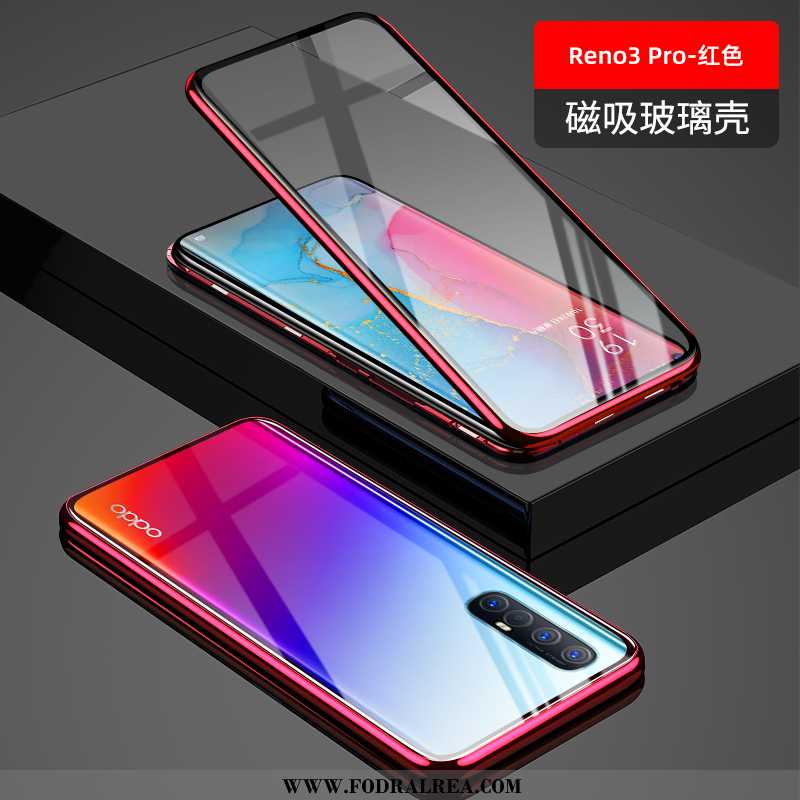 Skal Oppo Reno 3 Pro Tunn Net Red Glas, Fodral Oppo Reno 3 Pro Skydd Super Röd