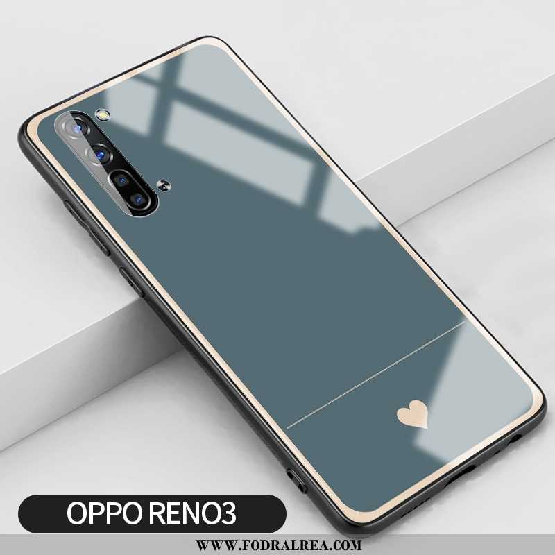 Skal Oppo Reno 3 Silikon Mobil Telefon, Fodral Oppo Reno 3 Skydd Enkel Grå