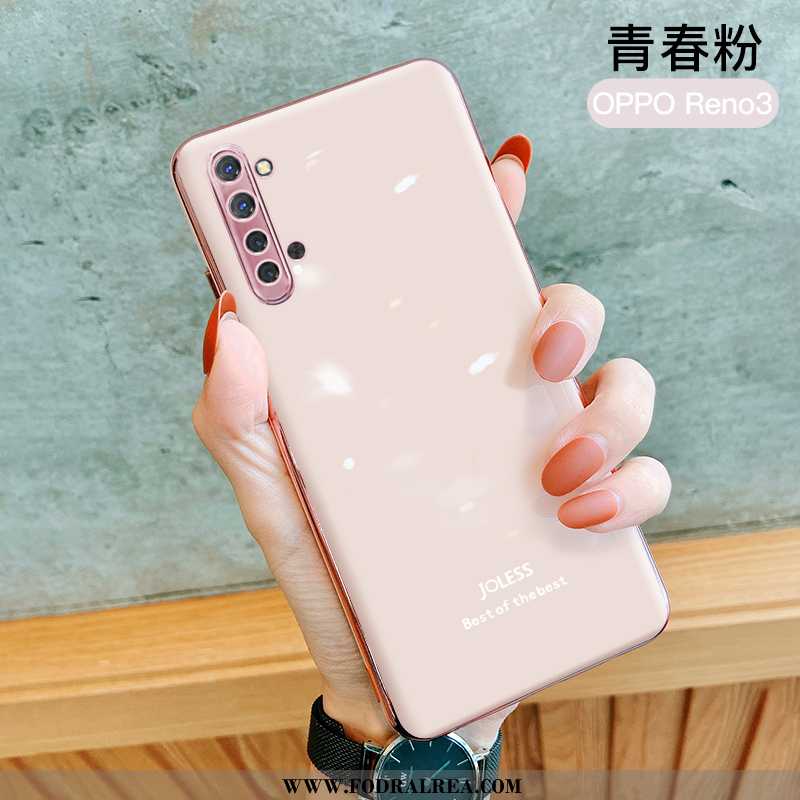 Skal Oppo Reno 3 Silikon Plating Mjuk, Fodral Oppo Reno 3 Skydd All Inclusive Rosa