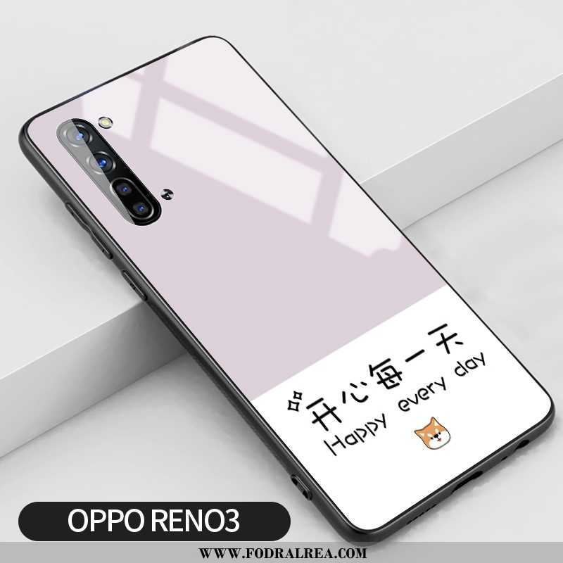 Skal Oppo Reno 3 Skydd Fodral Rosa, Oppo Reno 3 Glas Fallskydd Rosa