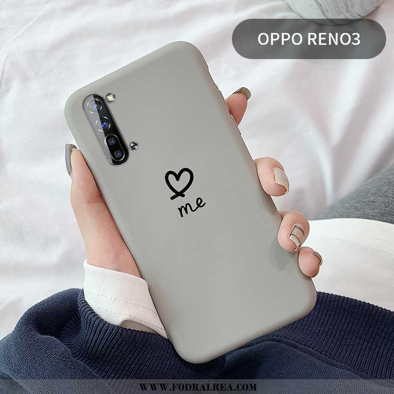 Skal Oppo Reno 3 Skydd Silikon Älskar, Fodral Oppo Reno 3 Personlighet Grå