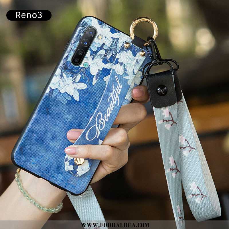 Skal Oppo Reno 3 Trend Liten Skal, Fodral Oppo Reno 3 Silikon Nubuck Blå