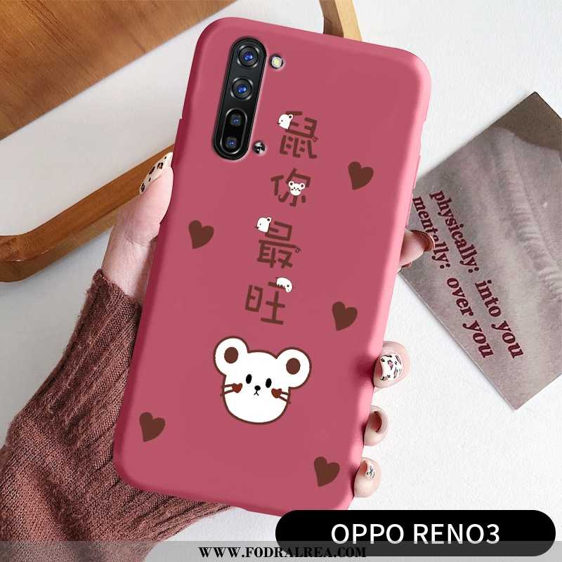 Skal Oppo Reno 3 Tunn Mode Skal, Fodral Oppo Reno 3 Mjuk Personlighet Röd