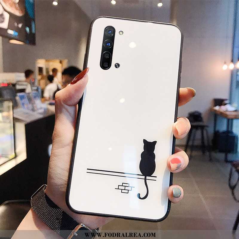 Skal Oppo Reno 3 Vacker Vit Glas, Fodral Oppo Reno 3 Skydd Enkel Vita