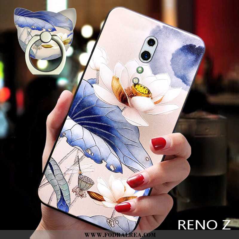 Skal Oppo Reno Z Nubuck Mobil Telefon Silikon, Fodral Oppo Reno Z Trend Blå