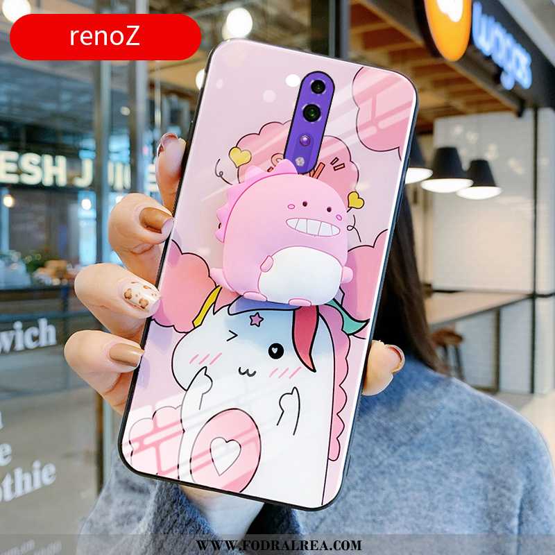 Skal Oppo Reno Z Tecknat Spegel Glas, Fodral Oppo Reno Z Vacker Skydd Grön