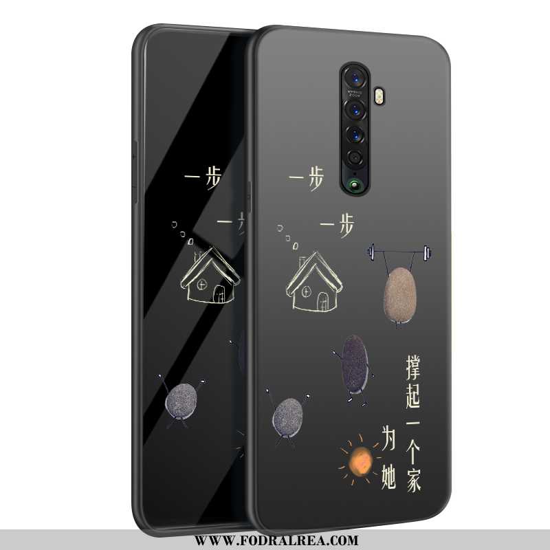 Skal Oppo Reno2 Skydd Svart Silikon, Fodral Oppo Reno2 Nubuck Mobil Telefon Svarta