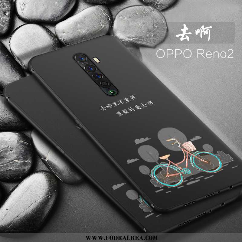 Skal Oppo Reno2 Skydd Svart Silikon, Fodral Oppo Reno2 Nubuck Mobil Telefon Svarta