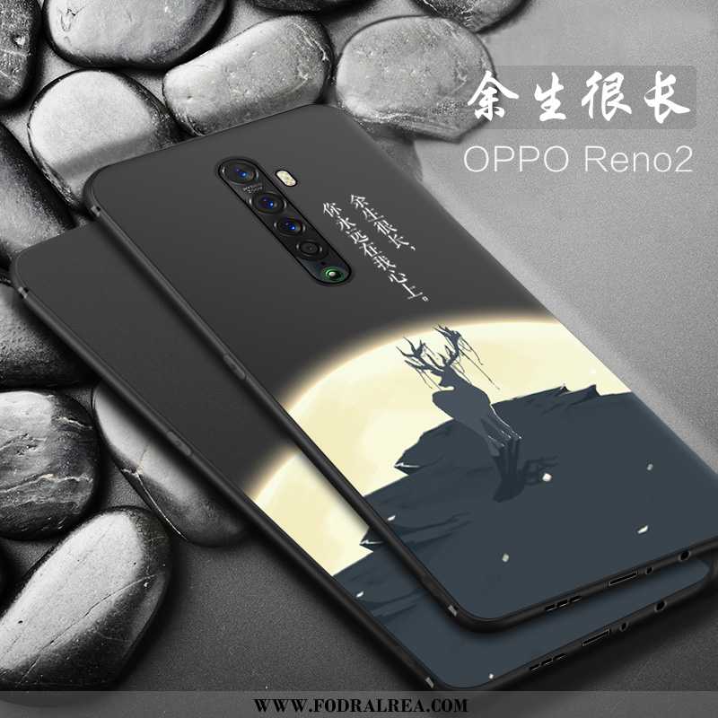 Skal Oppo Reno2 Skydd Svart Silikon, Fodral Oppo Reno2 Nubuck Mobil Telefon Svarta