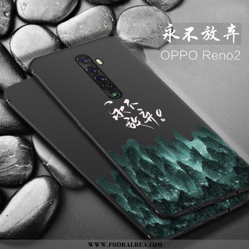 Skal Oppo Reno2 Skydd Svart Silikon, Fodral Oppo Reno2 Nubuck Mobil Telefon Svarta